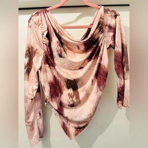 Elegant Women's Tie-Dye Drape Top